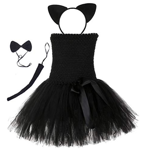 Disfraz De Gato 4pcs Niñas 1 10y Hallowen Dress Up Out...