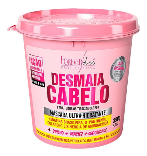 Imagem 3 de 3 de Forever Liss Desmaia Cabelo Máscara Hidratante 350g