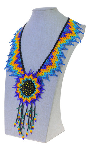 Collar Largo Girasol Mostacillas Mujer Color 3