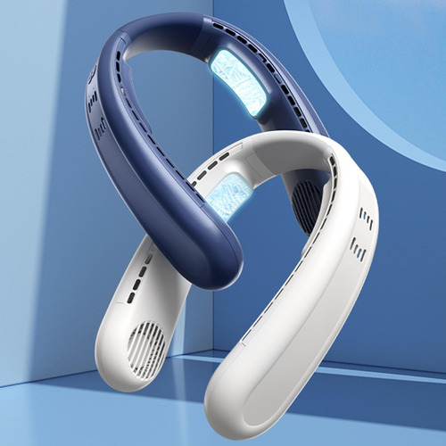 Ventilador De Cuello Colgante Manos Libres Portátil Azul
