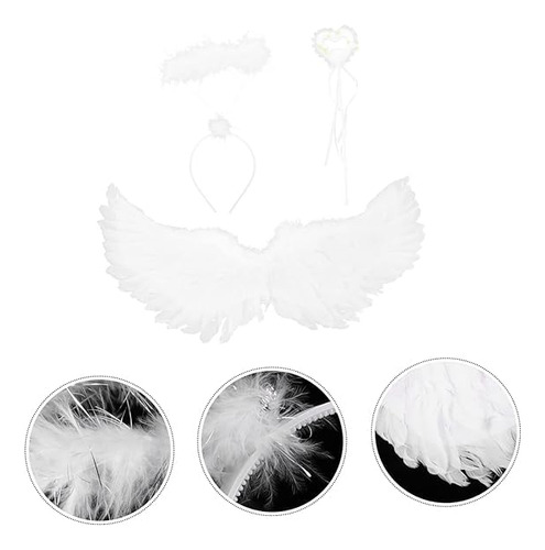 Diadema Con Alas De Ángel Blanco, Disfraz De Alas De Ángel