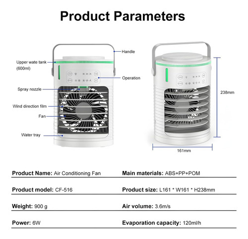 Ventilador De Aire Acondicionado Portátil, Mini Ac