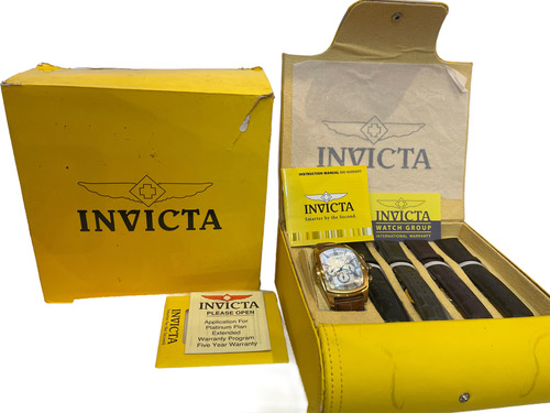 Relógio Masculino Invicta Lupah No.12642 / Original Seminovo Marrom Dourado Branco (Usado)