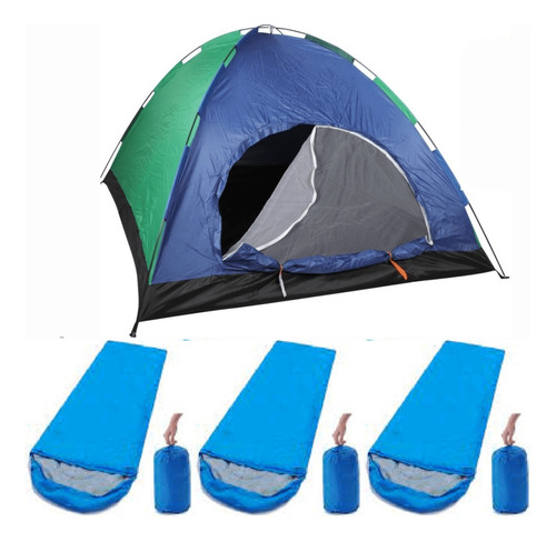 Carpa Camping Para 6 Personas Mosquitero + 3 Sobre Dormir