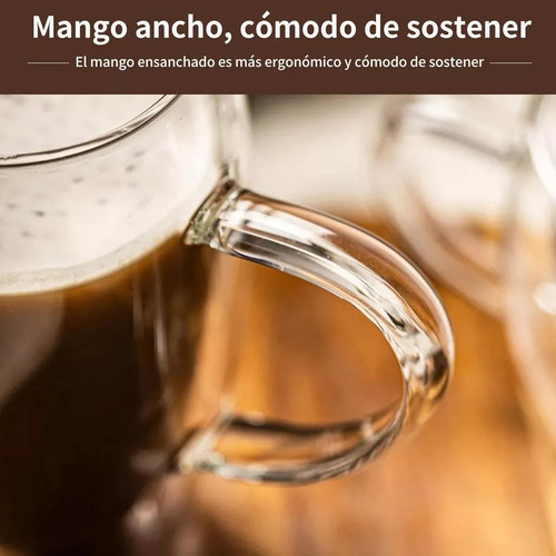 Tazas Para Cafe Doble Pared Cristal 2 Set De Tazas 350ml