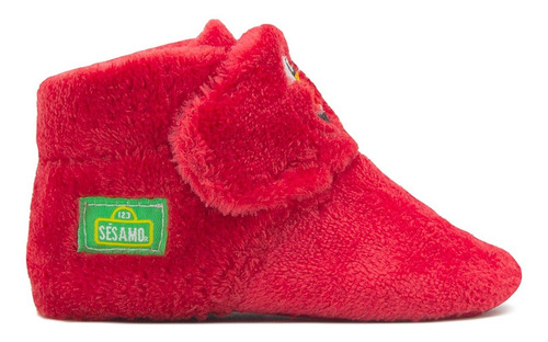 Pantufla Infantil Plaza Sésamo Elmo Rojo Velcro 12-17