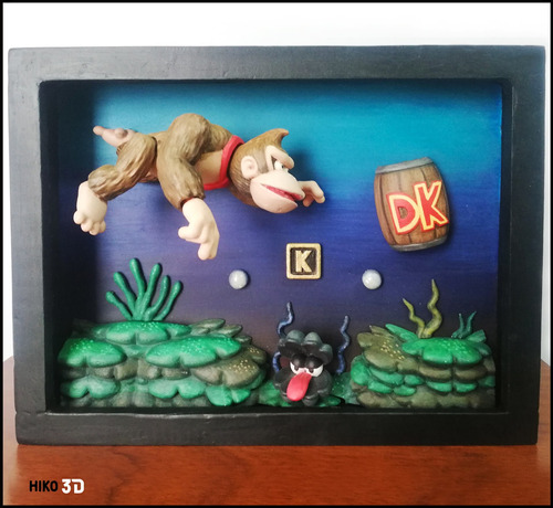 Shadowbox Donkey Kong  Aquatic Ambiece  - Figura Plastica