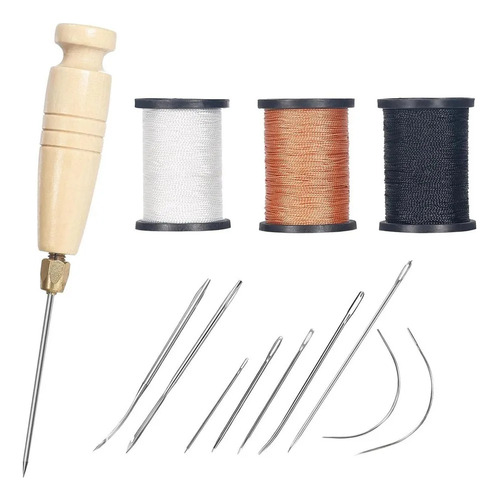 Hilo De Cuero Encerado Para Coser A Mano, Juego De 3 Rollos