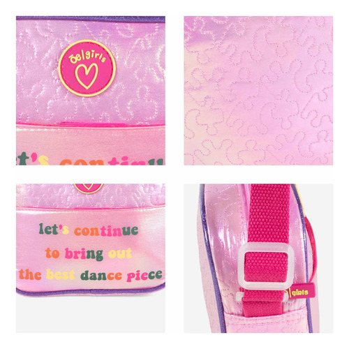 Bolsa Crossbody Cloe Para Niña Acabado Iridiscente Color Rosa