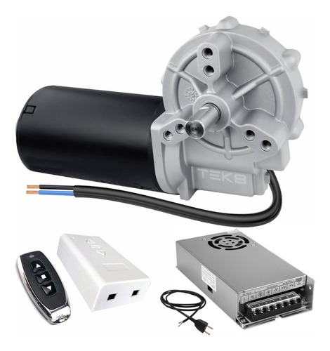 Motor Dc 24v Com Caixa Redução 30 Rpm Fonte Controle Remoto
