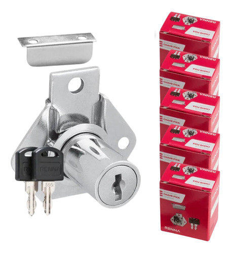 Kit C/5 Fechadura Móveis Armários Gaveta 31mm Lingueta Curta