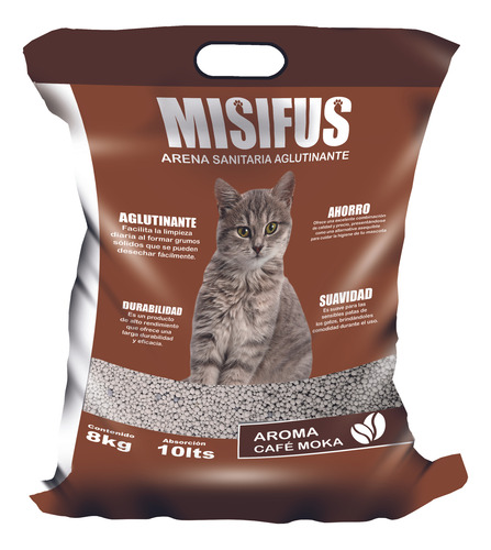 Arena Para Gato Sanitaria Aglutinante Misifus Café Moka 8 Kg