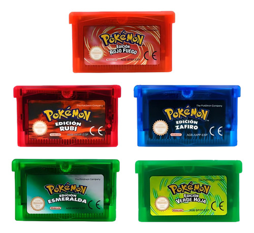 Colección Pokemon Gba Gameboy Advance Español 5 Cartuchos