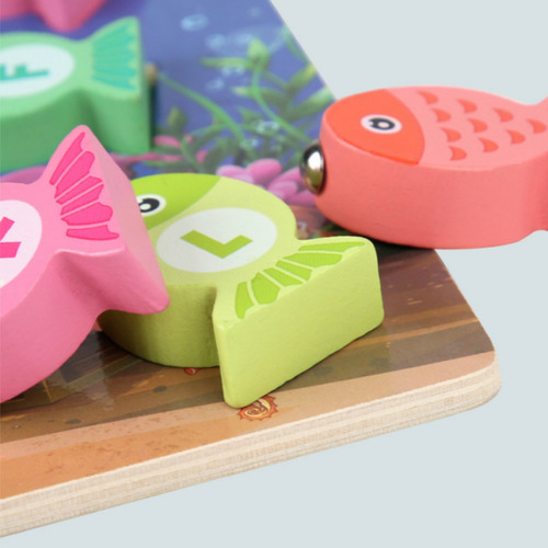 Juguete Infantil De Pesca De Madera A Juego