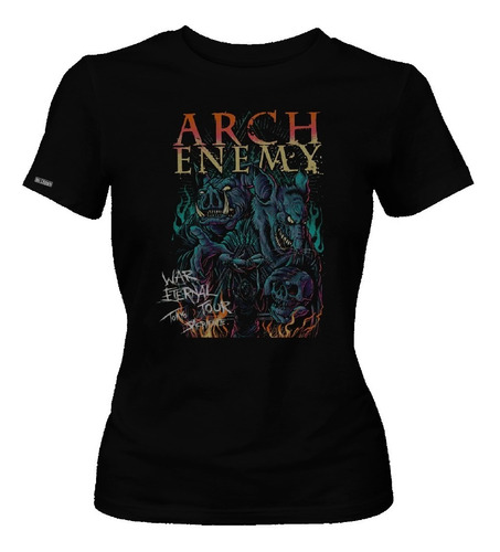 Camiseta Arch Enemy Cerdo Y Rata Con Calabera Band Metal Dbo