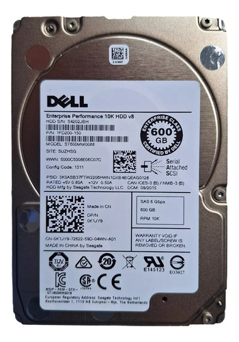 Disco Duro Dell 600gb Sas 10k 2.5 0k1jy9 1fd200-150  (Reacondicionado)