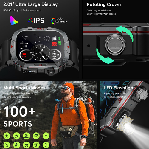Linterna Led New Smartwatch 2.01 De Pantalla Ultra Grande.