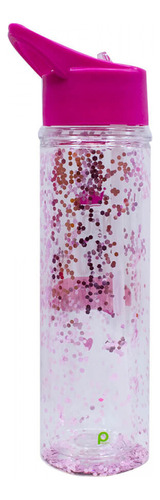 Garrafa Pink Glíter Brilho 600 Ml Projeto Kiwi