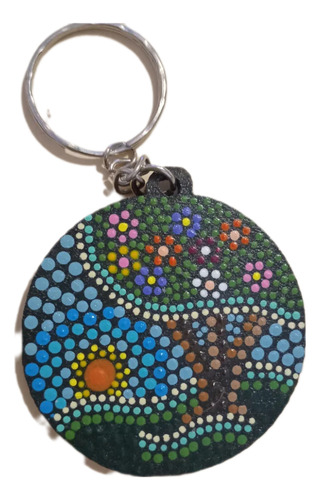 Llaveros En Mdf Diseño En Puntillismo Surtidos
