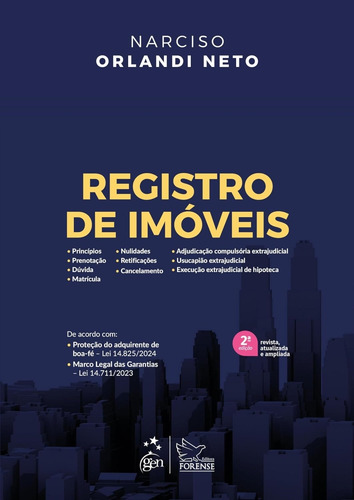 Registro De Imóveis - 02ed/24, De Orlandi Neto, Narciso., Vol. 1. Editorial Forense, Capa Mole, 2ª Edição Revista E Ampliada Em Português