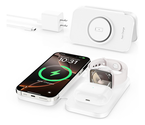Cargador Inalámbrico Rynd 2025 Para iPhone 3 En 1 Con Funda