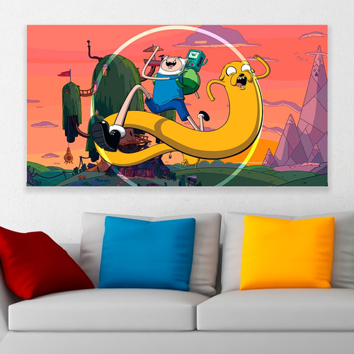 Cuadro Decorativo Hora De Aventura Finn Jake Art 80x50cm