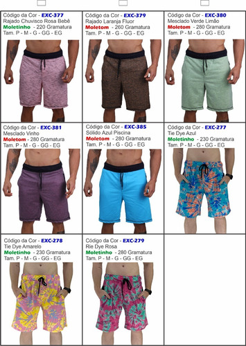 Imagem 4 de 10 de Kit 3 Bermudas Masculinas Moleton Camuflada Floral Treino