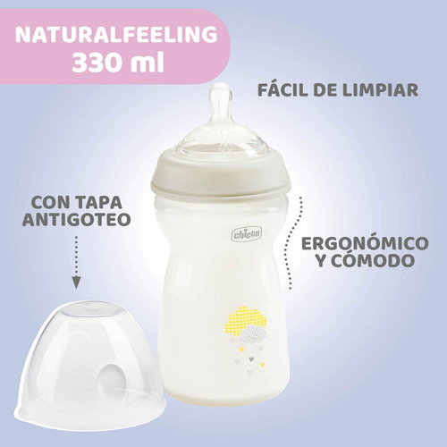 Biberón Naturalfeeling Chicco Boca Ancha 6m+ 330ml Rosa Rosa Color
