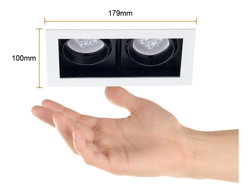 Imagen 6 de 7 de Lámpara Doble Cardan Blanca + 2 Bombillos Gu10 Luz Cálida