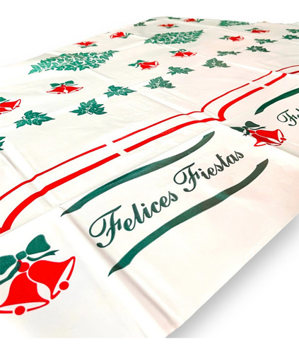 Mantel Navideño Pvc De Mesa Rectangular Pesado 220 X 140 Cm Color Multicolor