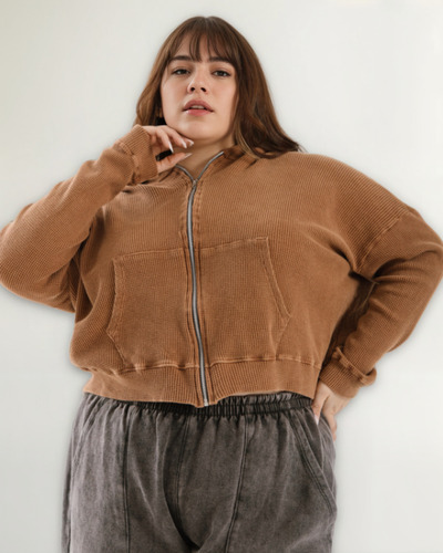Campera Panal De Algodón Mujer Talles Grandes Marca Valvinna