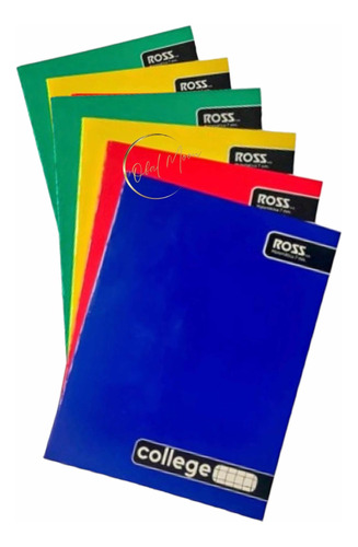 Set De 5 Cuadernos College 7m + 1 Cuaderno Croquis 80 Hojas