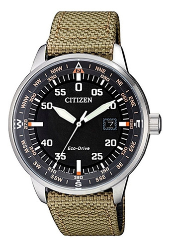 Reloj Citizen Hombre Nylon Eco Drive Fecha Bm739014e