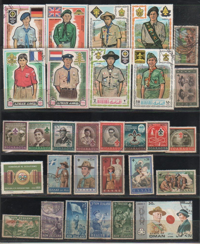 30 Estampillas De - Scouts - De Diferentes Paises - Usadas (Usado)