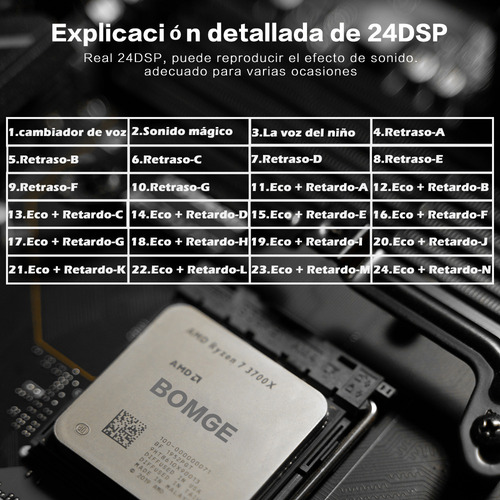 Mesa De Som Bomge 04f 4 Canais Dj Mp3/usb/bluetooth/48v/dsp