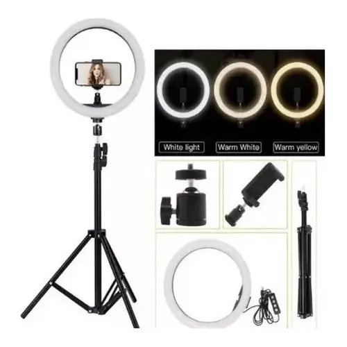 Aro Luz Led 12 Pulgadas Con Tripie 2.10mts Meses sin intereses