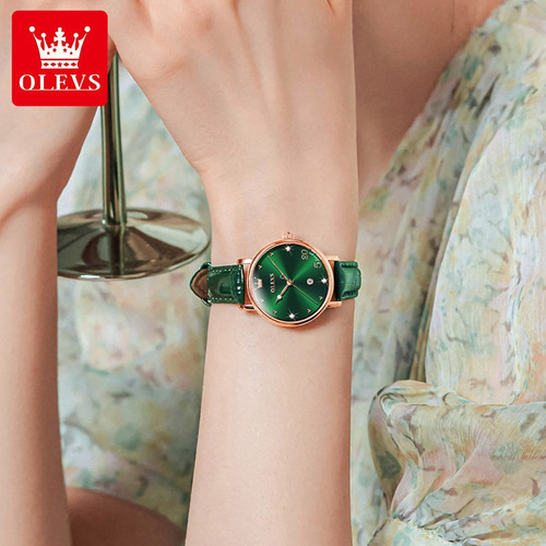 Reloj De Cuarzo Simple Olevs Calendar Diamond