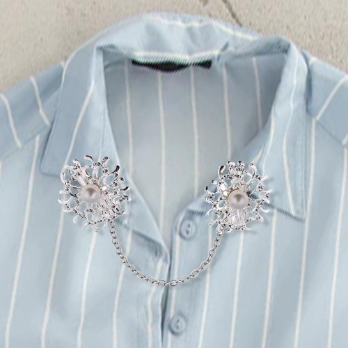 Suéter Cuello Clips De Cadena Perla Mantón / Vestido /