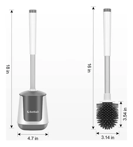 SetSail Escobilla de inodoro de silicona y soporte, cepillos automáticos  para inodoro para baño, cepillo limpiador de inodoro ventilado para  limpieza