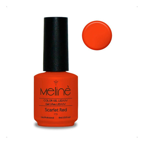 Esmalte Meline Nuevos Colores Gel Uv/led Semip. X 15 Ml Color 179 Scarlet Red