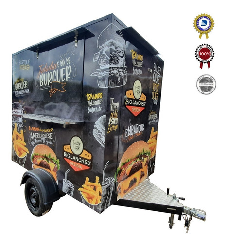 Trailer Slim Food Truck 2,40mx1,60m -10x Sem Juros No Cartão