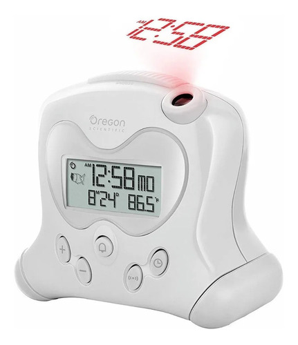 Reloj Despertador Con Proyector Laser De Hora Lcd White