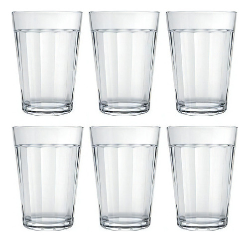 Copo Americano Vidro Suco Agua Nadir 190ml Kit C/ 6 Unidades Cor Incolor
