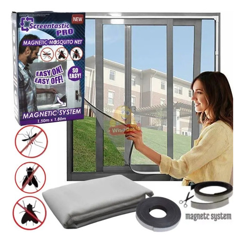 2 Malla Mosquitero Ventana Magnética Ajustable Hogar Moscos