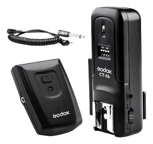 Radio Flash Godox Ct16 Canais Com Transmissor E Receptor Cor Preto