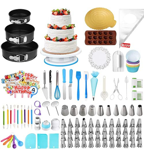 Kit De Decoración De Pasteles, Juego Para Hornear, 379 Pieza