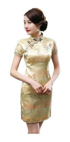 Vestido Chino Tradicional Qipao Cheongsam Cheongsam Corto N