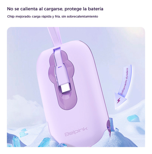 Power Bank 10 000 Mah Batería Portatil Para iPhone Y Tipo C