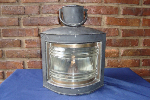 Antiguo Farol Grande De Barco, Con Su Mechero, Miralo (Usado)