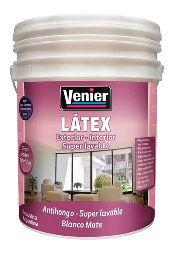 Imagen 1 de 5 de Pintura Látex Interior Exterior Mate Venier 1,25 Kg